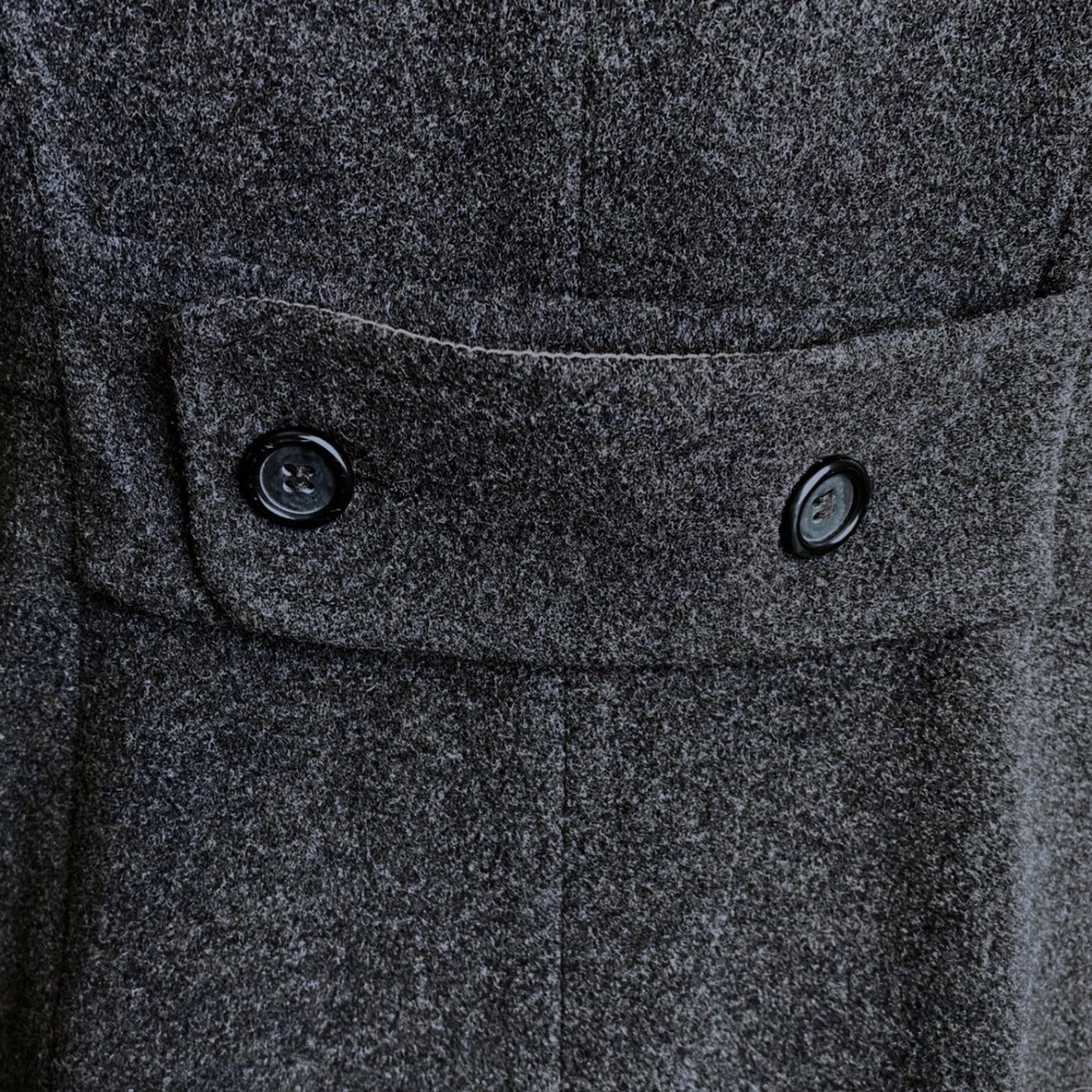 ZARA Wool Cashmere Winter Overcoat Pea Coat Size 10 Gray Preppy Academia Classic - Picture 7 of 12